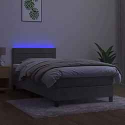 Avis vidaXL Sommier à lattes de lit et matelas et LED Gris clair 90x200 cm