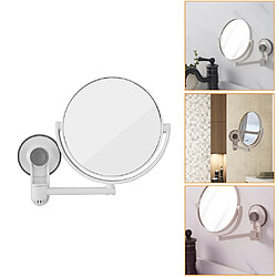 Acheter Universal Miroir de maquillage double face mural léger réglable miroir de maquillage imperméable outil de maquillage perforé gratuit | miroir de bain(blanche)