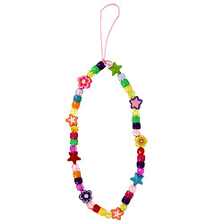 Avizar Bijou de Téléphone 25 cm Perles Fleurs et Étoiles Pratique Multicolore