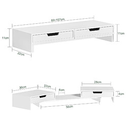 SoBuy BBF04-W Support de Moniteur Écran Ergonomique Support pour Écran d'ordinateur avec Longueur et Angle Réglables