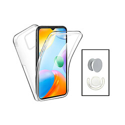 PHONECARE Kit Coque 3x1 360° Impact Protection + 1 GripHolder + 1 Support GripHolder Blanc pour Xiaomi Redmi 12C - Transparent/Blanc