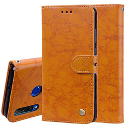 Wewoo Housse Coque Business Style Oil Wax Texture en cuir à rabat horizontal pour Huawei Honor 10iavec support et fentes cartes et portefeuille jaune