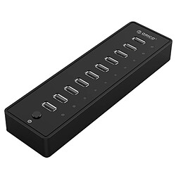 Wewoo Hub USB 2.0 noir 10 ports USB 2.0 avec indicateur de puissance LED et 1 m de câble USB