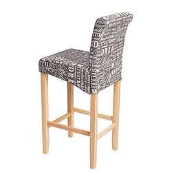 Acheter Mendler Tabouret de bar HWC-C33, tabouret de comptoir, bois ~ écriture, gris, pieds clairs, tissu/textile