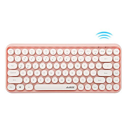 Universal Clavier sans fil à deux modes 308i, clavier circulaire à 84 touches Bluetooth pour/IOS/| clavier (rose)