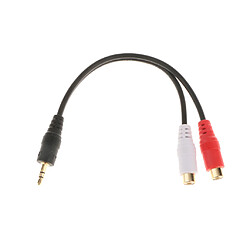 3.5mm stéréo aux mâle à 2-rca adaptateur l r femelle câble audio cordon 0.2meter