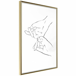 Paris Prix Affiche Murale Encadrée Joined Hands White 20 x 30 cm Or