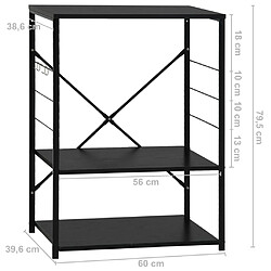 vidaXL Armoire à four à micro-ondes Noir 60x39,6x79,5 cm pas cher