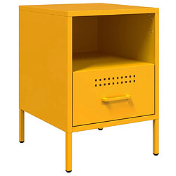 Acheter vidaXL Tables de chevet 2 pcs jaune moutarde 36x39x50,5 cm acier