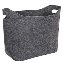 Decoshop26 Panier de rangement corbeille piable en feutre 40L gris foncé 04_0003753