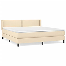 vidaXL Sommier à lattes de lit avec matelas Crème 160x200 cm Tissu