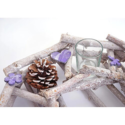 Acheter Decoshop26 Couronne de l'Avent ronde avec photophores décoration de Noël bois Ø 30cm violet-gris 04_0002561