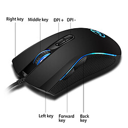 Universal Maison de jeu filaire 7 couleurs RVB RV Backlit Ergonomic 6400 DPI Souris de jeu optique réglables