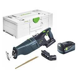 Festool RSC 18 EB-Basic Scie sabre sans fil 18 V Brushless + 1x batterie 5,0 Ah + Systainer - sans kit chargeur