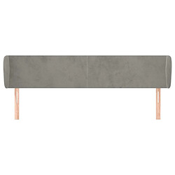 Avis Maison Chic Tête de lit scandinave avec oreilles,meuble de chambre Gris clair 163x23x78/88 cm Velours -MN51329