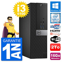 PC Dell OptiPlex 5040 SFF Intel i3-6100 RAM 16Go Disque 2To HDMI Windows 10 Wifi - Occasion