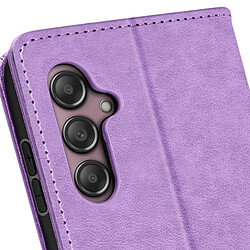 Avizar Pochette Folio pour Galaxy A14 4G et 5G Motif Papillon Support Vidéo Violet pas cher