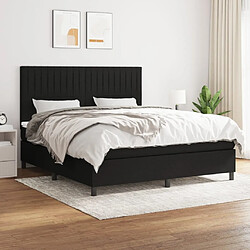 Maison Chic Lit Adulte - Lit simple Lit à sommier tapissier avec matelas moelleux - Meuble de Chambre - Noir 160x200 cm Tissu -MN65417