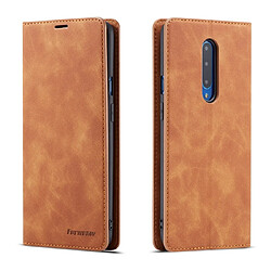 Wewoo Housse Coque Pour OnePlus 7 Pro Forwenw Dream Series Oil Edge Fort Magnetism Étui en cuir à rabat horizontal avec support et fentes cartes et portefeuille et cadre photo marron