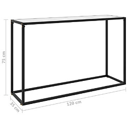 vidaXL Table console Blanc 120x35x75 cm Verre trempé pas cher