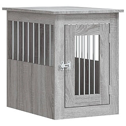 vidaXL Meuble de cage pour chiens sonoma gris 45x62x59 cm