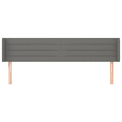 Avis Maison Chic Tête de lit scandinave avec oreilles,meuble de chambre Gris foncé 163x16x78/88 cm Tissu -MN12162