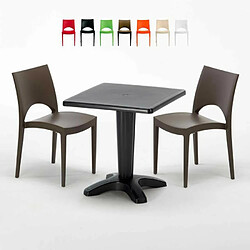 Grand Soleil Table et 2 chaises colorées polypropylen