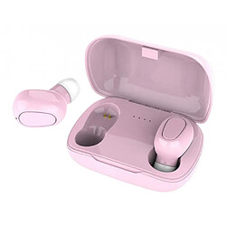 L21 Wireless Bluetooth 5.0 Headset 9D Stereo Headphone W / Charging Box Pink pas cher