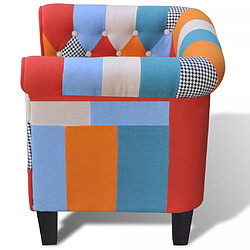 Avis Helloshop26 Fauteuil chaise siège lounge design club sofa salon avec de patchwork tissu 1102048/3