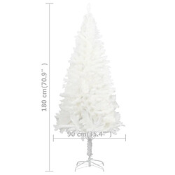 vidaXL Arbre de Noël artificiel aiguilles réalistes blanc 180 cm pas cher