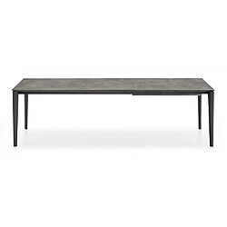 Avis Inside 75 Table extensible 12 couverts ARTIC 310 cm pieds métal noir plateau mélaminé Vésuve