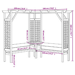 vidaXL Pergola d'angle avec banc Bois de pin imprégné pas cher