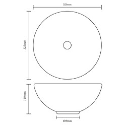 vidaXL Lavabo 32,5 x 14 cm Céramique Doré pas cher