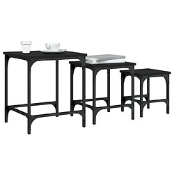 Acheter Maison Chic Lot de 3 Tables basses gigognes pour salon | Table à café noir bois d'ingénierie -GKD84262