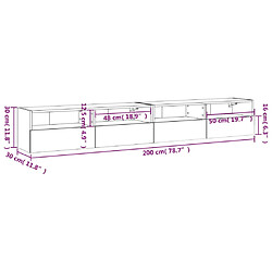 vidaXL Meubles TV muraux 2 pcs blanc 100x30x30 cm bois d'ingénierie pas cher