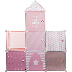 Atmosphera, Createur D'Interieur Château de rangement -7 cases - Rose