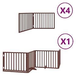 vidaXL Barrière pour chien porte pliable 12 panneaux bois de peuplier