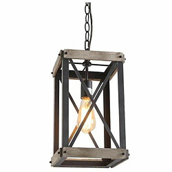 Suspension DKD Home Decor Marron Noir Métal Pin (23 x 23 x 41 cm)