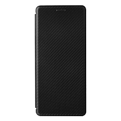 Coque en TPU + PU texture en fibre de carbone, auto-absorbant, fermeture magnétique avec support et lanière noir pour votre Sony Xperia Pro-I