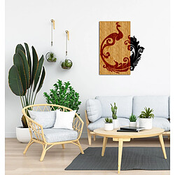 EPIKASA Décoration Murale en Métal et Bois Paon 1