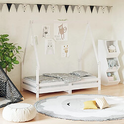 Maison Chic Lit simple Cadre de lit pour enfant,Lit d'Enfant Moderne blanc 70x140 cm bois de pin massif -MN24691