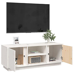 Acheter vidaXL Meuble TV Blanc 110x35x40,5 cm Bois de pin massif