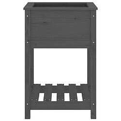 Acheter vidaXL Jardinière avec étagère Gris 54x54x81 cm Bois massif de pin