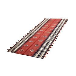 Vidal Tapis de laine 360x134 rouge Jajim