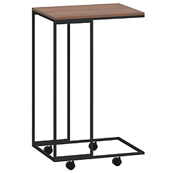 vidaXL Table d'appoint avec roues Noir 40x30x63,5 cm Bois d'ingénierie