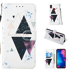 Wewoo Coque Fashion Etui de protection en cuir pour Redmi Note 7 marbre Trigonal