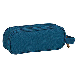 Trousse Fourre-Tout Double Safta M513 Blue marine (21 x 8 x 6 cm)