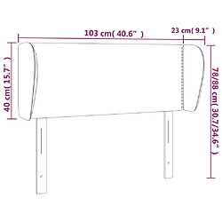 Acheter vidaXL Tête de lit avec oreilles Crème 103x23x78/88 cm Tissu