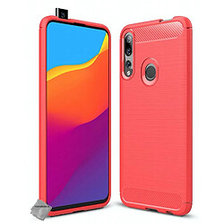 Htdmobiles Coque silicone gel carbone pour Huawei Y9 Prime (2019) + film ecran - ROUGE