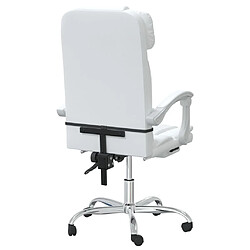 Acheter Helloshop26 Chaise fauteuil siège pivotante de inclinable de bureau informatique étude similicuir blanc 02_0024233